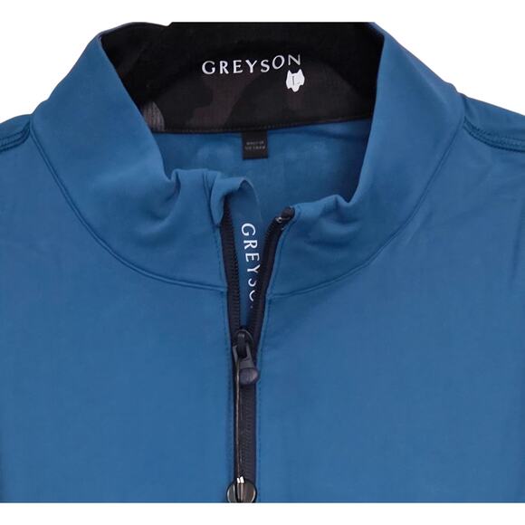 Greyson Golf Tate Quarter-zip Mockneck Shirt NWT Sea Turtle Teal Performance L - Picture 4 of 12